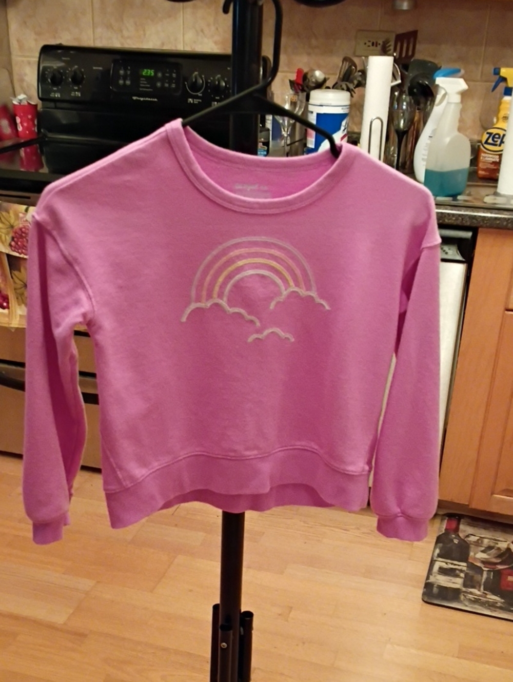 Cat & Jack Pink Crewneck Sweatshirt  Pastel Rainbow & Grey Sequinned Sweatshirt